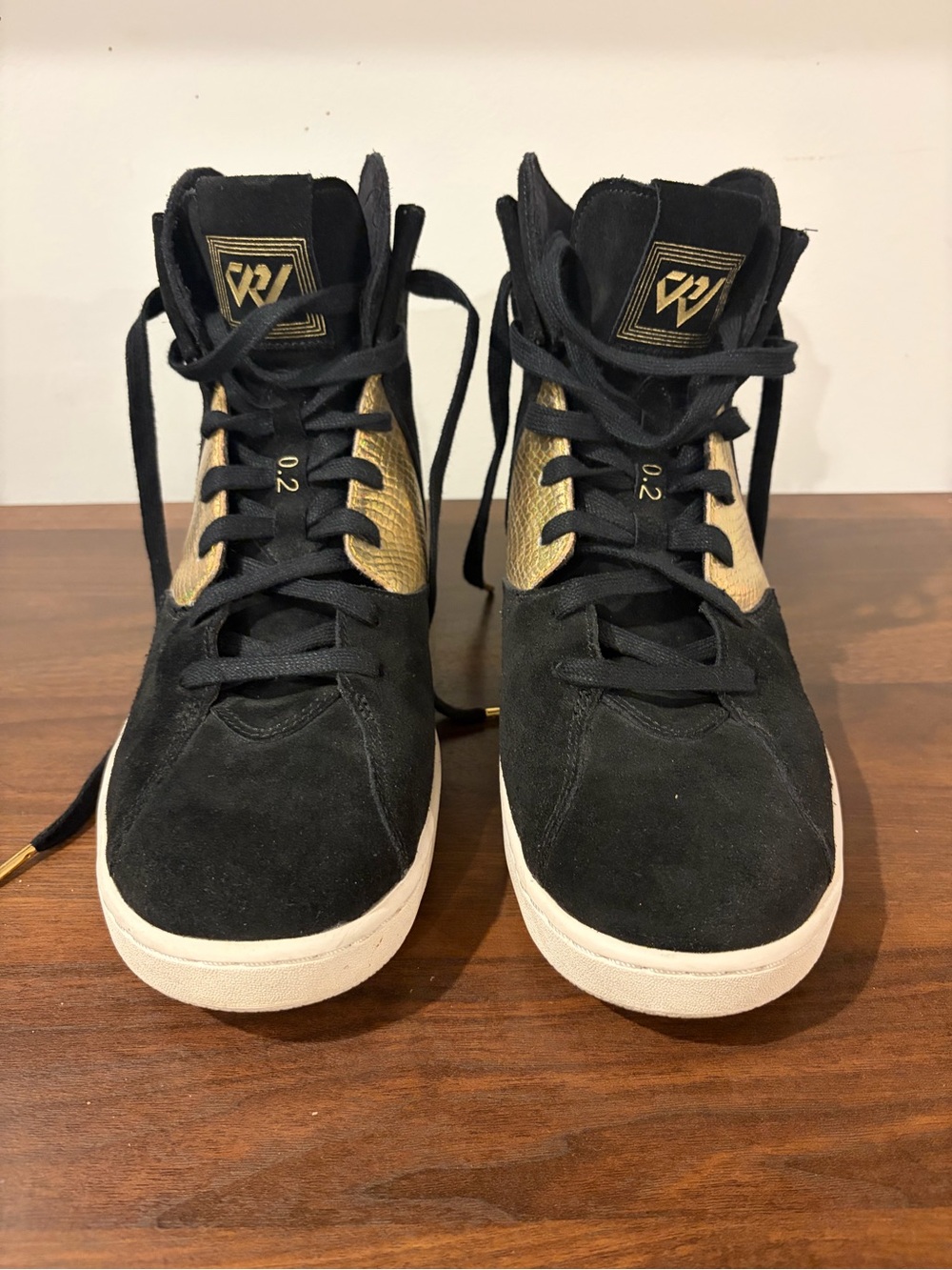 Air Jordan Westbrook 0.2 E Black and Gold High-Top Men's Sneakers